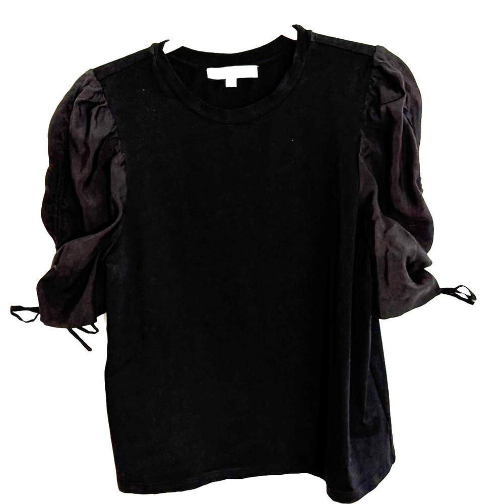 Joy joy Mixed Media Puff sleeve top size medium